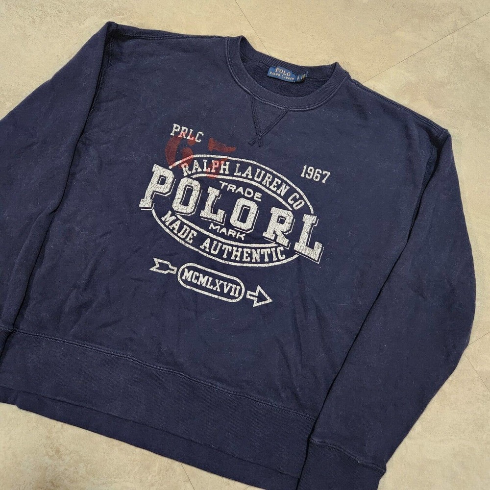 Polo Ralph Lauren Women Small Petite SP RL Pullover Spellout Crewneck Sweatshirt